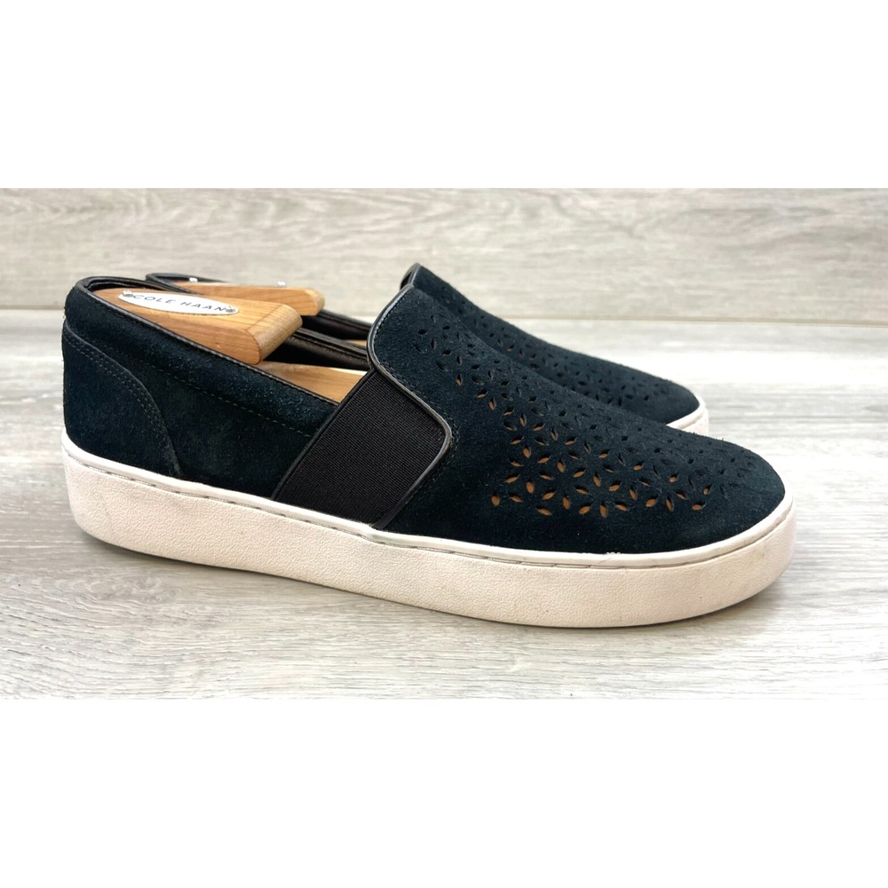 Vionic Kani Women's‎ Sneaker Black Leather 7 Perforated Slip On Comfort Shoes